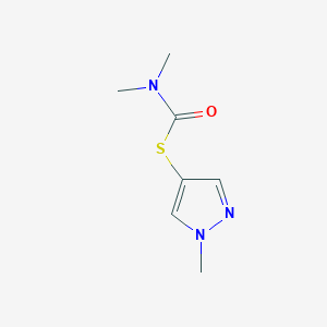 molecular formula C7H11N3OS B2896492 S-(1-Methyl-1H-pyrazol-4-yl) dimethylcarbamothioate CAS No. 2137858-72-9