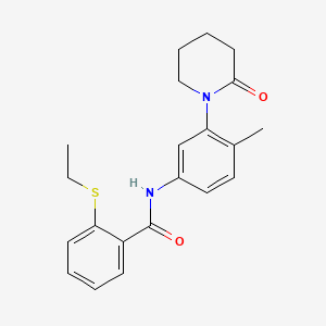 2-(ethylthio)-N-(4-methyl-3-(2-oxopiperidin-1-yl)phenyl)benzamide