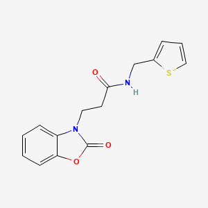 molecular formula C15H14N2O3S B2896501 3-(2-oxobenzo[d]oxazol-3(2H)-yl)-N-(thiophen-2-ylmethyl)propanamide CAS No. 851988-93-7