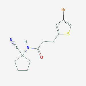 molecular formula C13H15BrN2OS B2896502 3-(4-Bromothiophen-2-YL)-N-(1-cyanocyclopentyl)propanamide CAS No. 1436084-63-7