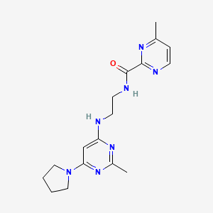 4-methyl-N-(2-((2-methyl-6-(pyrrolidin-1-yl)pyrimidin-4-yl)amino)ethyl)pyrimidine-2-carboxamide