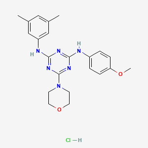 B2896512 N2-(3,5-dimethylphenyl)-N4-(4-methoxyphenyl)-6-(morpholin-4-yl)-1,3,5-triazine-2,4-diamine hydrochloride CAS No. 1179406-78-0