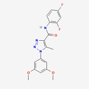 molecular formula C18H16F2N4O3 B2896514 N-(2,4-二氟苯基)-1-(3,5-二甲氧基苯基)-5-甲基-1H-1,2,3-三唑-4-甲酰胺 CAS No. 895647-78-6