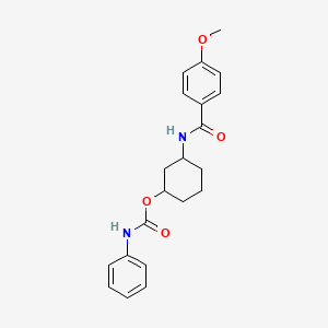 molecular formula C21H24N2O4 B2896515 3-(4-Methoxybenzamido)cyclohexyl phenylcarbamate CAS No. 1351595-20-4