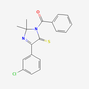 molecular formula C18H15ClN2OS B2896516 3-苯甲酰基-5-(3-氯苯基)-2,2-二甲基-2,3-二氢-4H-咪唑-4-硫酮 CAS No. 1223939-20-5