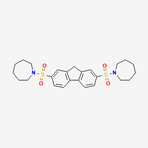 molecular formula C25H32N2O4S2 B2896520 2,7-bis(azepan-1-ylsulfonyl)-9H-fluorene CAS No. 253309-12-5