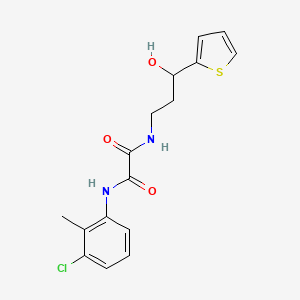 molecular formula C16H17ClN2O3S B2896523 N1-(3-氯-2-甲基苯基)-N2-(3-羟基-3-(噻吩-2-基)丙基)草酰胺 CAS No. 1421532-56-0