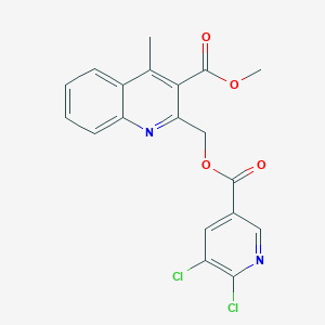 molecular formula C19H14Cl2N2O4 B2896524 Methyl 2-[(5,6-dichloropyridine-3-carbonyl)oxymethyl]-4-methylquinoline-3-carboxylate CAS No. 873870-19-0