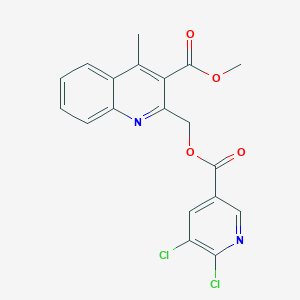 molecular formula C19H14Cl2N2O4 B2896524 2-[(5,6-二氯吡啶-3-羰基)氧甲基]-4-甲基喹啉-3-甲酸甲酯 CAS No. 873870-19-0