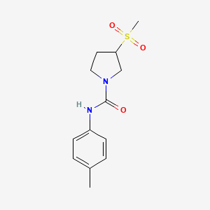 molecular formula C13H18N2O3S B2896533 3-(methylsulfonyl)-N-(p-tolyl)pyrrolidine-1-carboxamide CAS No. 1448060-44-3