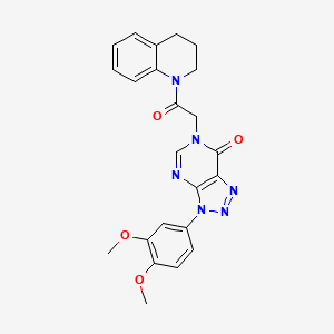 molecular formula C23H22N6O4 B2896547 6-(2-(3,4-二氢喹啉-1(2H)-基)-2-氧代乙基)-3-(3,4-二甲氧基苯基)-3H-[1,2,3]三唑并[4,5-d]嘧啶-7(6H)-酮 CAS No. 893934-20-8