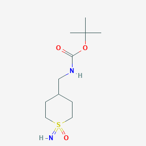 molecular formula C11H22N2O3S B2896549 叔丁基 N-[(1-亚氨基-1-氧代噻-4-基)甲基]氨基甲酸酯 CAS No. 2248317-03-3