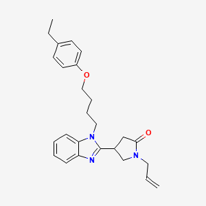 molecular formula C26H31N3O2 B2896555 1-allyl-4-(1-(4-(4-ethylphenoxy)butyl)-1H-benzo[d]imidazol-2-yl)pyrrolidin-2-one CAS No. 878693-56-2