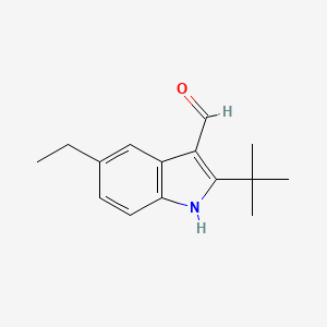 molecular formula C15H19NO B2896564 2-叔丁基-5-乙基-1H-吲哚-3-甲醛 CAS No. 588670-11-5