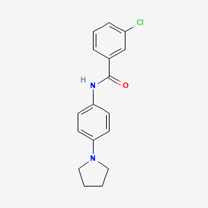 molecular formula C17H17ClN2O B2896566 3-氯-N-[4-(吡咯烷-1-基)苯基]苯甲酰胺 CAS No. 251097-20-8