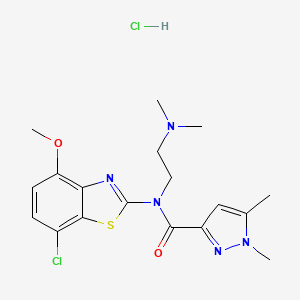 N-(7-chloro-4-methoxybenzo[d]thiazol-2-yl)-N-(2-(dimethylamino)ethyl)-1,5-dimethyl-1H-pyrazole-3-carboxamide hydrochloride
