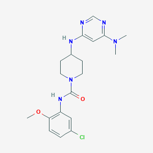 molecular formula C19H25ClN6O2 B2896584 N-(5-Chloro-2-methoxyphenyl)-4-[[6-(dimethylamino)pyrimidin-4-yl]amino]piperidine-1-carboxamide CAS No. 2415543-38-1