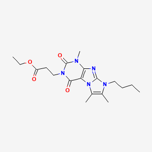 ethyl 3-(8-butyl-1,6,7-trimethyl-2,4-dioxo-1H-imidazo[2,1-f]purin-3(2H,4H,8H)-yl)propanoate