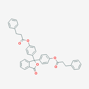 molecular formula C38H30O6 B289659 [4-[3-Oxo-1-[4-(3-phenylpropanoyloxy)phenyl]-2-benzofuran-1-yl]phenyl] 3-phenylpropanoate 