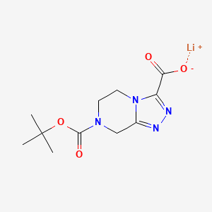 molecular formula C11H15LiN4O4 B2896593 Lithium 7-(tert-butoxycarbonyl)-5,6,7,8-tetrahydro-[1,2,4]triazolo[4,3-a]pyrazine-3-carboxylate CAS No. 2413900-73-7