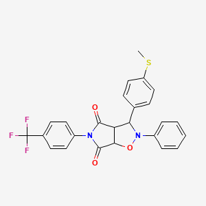 3-(4-(methylthio)phenyl)-2-phenyl-5-(4-(trifluoromethyl)phenyl)dihydro-2H-pyrrolo[3,4-d]isoxazole-4,6(5H,6aH)-dione