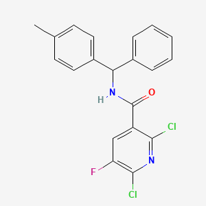 2,6-dichloro-5-fluoro-N-[(4-methylphenyl)(phenyl)methyl]pyridine-3-carboxamide