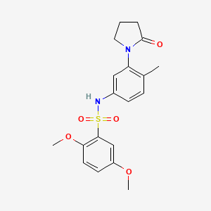 molecular formula C19H22N2O5S B2896611 2,5-二甲氧基-N-(4-甲基-3-(2-氧代吡咯烷-1-基)苯基)苯磺酰胺 CAS No. 941872-18-0