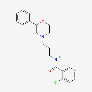 molecular formula C20H23ClN2O2 B2896616 2-chloro-N-(3-(2-phenylmorpholino)propyl)benzamide CAS No. 954046-88-9