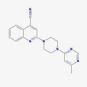 molecular formula C19H18N6 B2896620 2-[4-(6-Methylpyrimidin-4-yl)piperazin-1-yl]quinoline-4-carbonitrile CAS No. 2415455-29-5