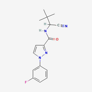 molecular formula C16H17FN4O B2896622 N-(1-cyano-2,2-dimethylpropyl)-1-(3-fluorophenyl)-1H-pyrazole-3-carboxamide CAS No. 1384701-03-4