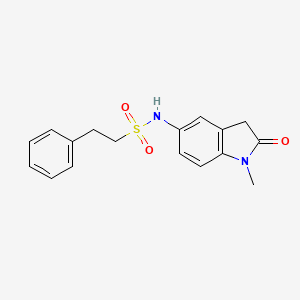 molecular formula C17H18N2O3S B2896632 N-(1-methyl-2-oxoindolin-5-yl)-2-phenylethanesulfonamide CAS No. 921862-09-1