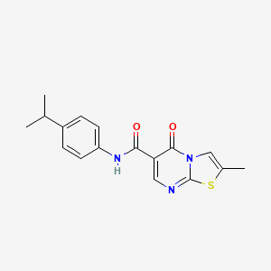 molecular formula C17H17N3O2S B2896633 N-(4-isopropylphenyl)-2-methyl-5-oxo-5H-thiazolo[3,2-a]pyrimidine-6-carboxamide CAS No. 896338-12-8