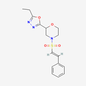 2-(5-Ethyl-1,3,4-oxadiazol-2-yl)-4-[(E)-2-phenylethenyl]sulfonylmorpholine