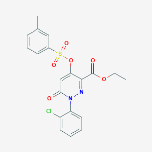 molecular formula C20H17ClN2O6S B2896638 Ethyl 1-(2-chlorophenyl)-6-oxo-4-((m-tolylsulfonyl)oxy)-1,6-dihydropyridazine-3-carboxylate CAS No. 899759-89-8