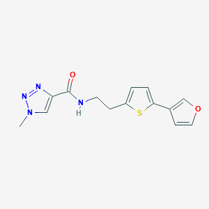molecular formula C14H14N4O2S B2896641 N-(2-(5-(furan-3-yl)thiophen-2-yl)ethyl)-1-methyl-1H-1,2,3-triazole-4-carboxamide CAS No. 2034498-38-7