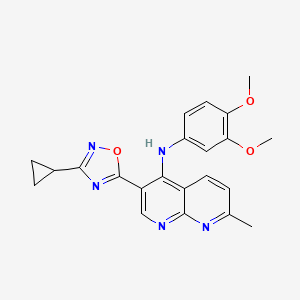 3-(3-cyclopropyl-1,2,4-oxadiazol-5-yl)-N-(3,4-dimethoxyphenyl)-7-methyl-1,8-naphthyridin-4-amine