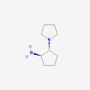molecular formula C9H18N2 B2896664 (1R,2R)-2-Pyrrolidin-1-ylcyclopentan-1-amine CAS No. 1821718-84-6