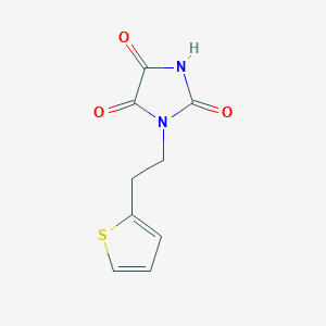 molecular formula C9H8N2O3S B2896671 1-[2-(Thiophen-2-yl)ethyl]imidazolidine-2,4,5-trione CAS No. 853723-84-9