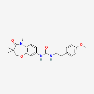 molecular formula C22H27N3O4 B2896672 1-(4-Methoxyphenethyl)-3-(3,3,5-trimethyl-4-oxo-2,3,4,5-tetrahydrobenzo[b][1,4]oxazepin-8-yl)urea CAS No. 1172322-57-4