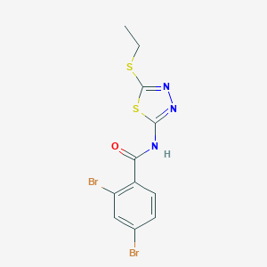 molecular formula C11H9Br2N3OS2 B289668 2,4-dibromo-N-(5-ethylsulfanyl-1,3,4-thiadiazol-2-yl)benzamide 