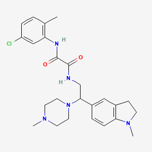 molecular formula C25H32ClN5O2 B2896680 N1-(5-chloro-2-methylphenyl)-N2-(2-(1-methylindolin-5-yl)-2-(4-methylpiperazin-1-yl)ethyl)oxalamide CAS No. 921925-42-0