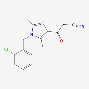 molecular formula C16H15ClN2O B2896687 3-{1-[(2-chlorophenyl)methyl]-2,5-dimethyl-1H-pyrrol-3-yl}-3-oxopropanenitrile CAS No. 568574-79-8