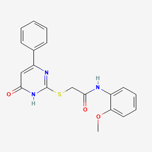 molecular formula C19H17N3O3S B2896690 N-(2-甲氧基苯基)-2-((6-氧代-4-苯基-1,6-二氢嘧啶-2-基)硫代)乙酰胺 CAS No. 518017-71-5