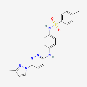 4-methyl-N-(4-((6-(3-methyl-1H-pyrazol-1-yl)pyridazin-3-yl)amino)phenyl)benzenesulfonamide