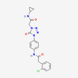 2-(2-chlorophenyl)-N-(4-(4-(2-(cyclopropylamino)-2-oxoethyl)-5-oxo-4,5-dihydro-1H-tetrazol-1-yl)phenyl)acetamide