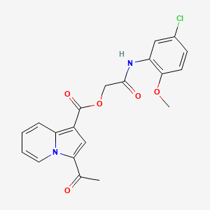 molecular formula C20H17ClN2O5 B2896709 2-((5-Chloro-2-methoxyphenyl)amino)-2-oxoethyl 3-acetylindolizine-1-carboxylate CAS No. 899998-26-6