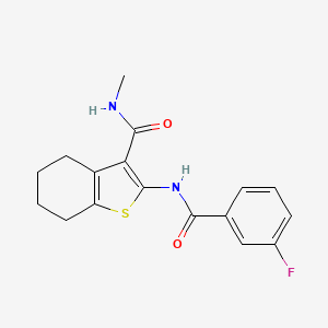 molecular formula C17H17FN2O2S B2896714 2-(3-fluorobenzamido)-N-methyl-4,5,6,7-tetrahydrobenzo[b]thiophene-3-carboxamide CAS No. 868965-30-4
