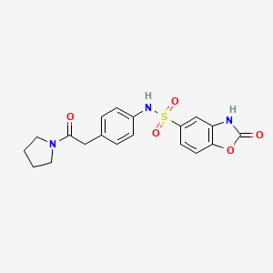 molecular formula C19H19N3O5S B2896715 2-oxo-N-(4-(2-oxo-2-(pyrrolidin-1-yl)ethyl)phenyl)-2,3-dihydrobenzo[d]oxazole-5-sulfonamide CAS No. 1428371-05-4