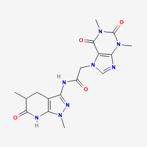 2-(1,3-dimethyl-2,6-dioxo-2,3-dihydro-1H-purin-7(6H)-yl)-N-(1,5-dimethyl-6-oxo-4,5,6,7-tetrahydro-1H-pyrazolo[3,4-b]pyridin-3-yl)acetamide