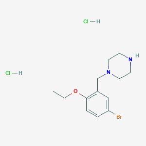 molecular formula C13H21BrCl2N2O B2896729 1-[(5-Bromo-2-ethoxyphenyl)methyl]piperazine;dihydrochloride CAS No. 2490375-43-2